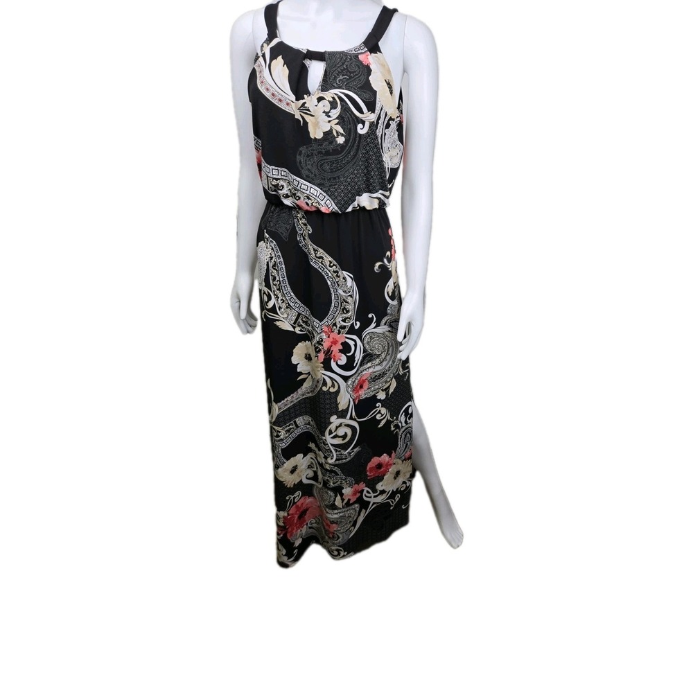 White House Black Market Maxi Dress Sleeveless WHBM Bobo Preppy Halter Small S
